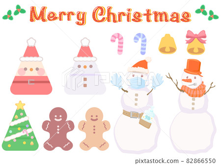 Christmas simple and cute illustration set Christmas simple and cute illustration set 82866550