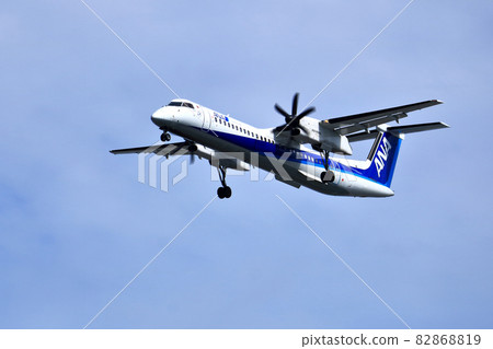 大阪國際機場 ANA 龐巴迪 DHC8-Q400 螺旋槳飛機著陸準備就緒川尻千里 82868819