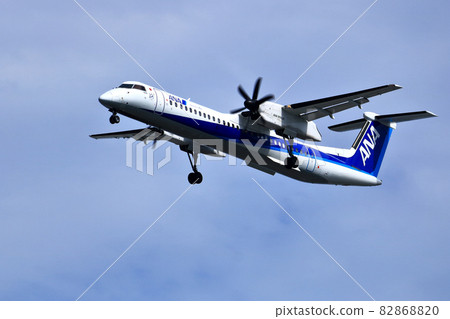 Osaka International Airport ANA Bombardier... - Stock Photo