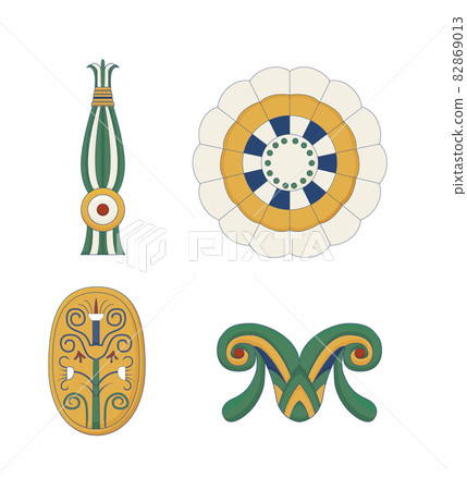 Egypt ornamental elements set. Ornamental elements of Ancient Egypt. Egypt ornamental elements set. Ornamental elements of Ancient Egypt. 82869013
