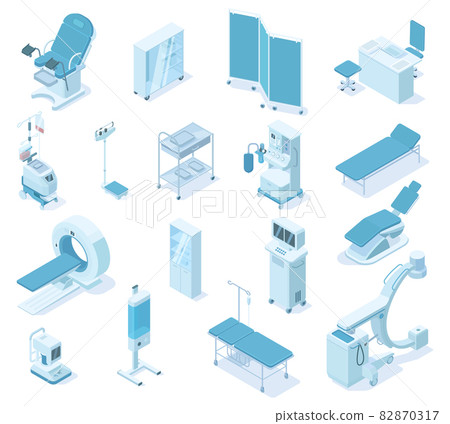 Isometric hospital clinic medical diagnostic equipment tools. Healthcare diagnostics devices, tomography, ultrasound vector illustration set. Hospital diagnostic equipment Isometric hospital clinic medical diagnostic equipment tools. Healthcare diagnostics devices, tomography, ultrasound vector illustration set. Hospital diagnostic equipment 82870317