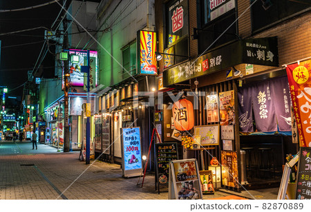 Tokyo cityscape of Japan Overlooking the bar (west exit shopping street) in front of Kanda station. The declaration has been lifted, but = October 9th Tokyo cityscape of Japan Overlooking the bar (west exit shopping street) in front of Kanda station. The declaration has been lifted, but = October 9th 82870889