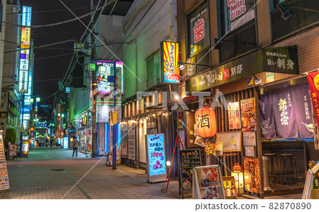 Tokyo cityscape of Japan Overlooking the bar (west exit shopping street) in front of Kanda station. The declaration has been lifted, but = October 9th Tokyo cityscape of Japan Overlooking the bar (west exit shopping street) in front of Kanda station. The declaration has been lifted, but = October 9th 82870890