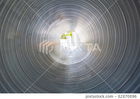 The ventilation pipe is round from the inside. Steel pipes, parts for the construction of industrial The ventilation pipe is round from the inside. Steel pipes, parts for the construction of industrial 82870896