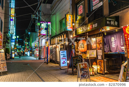 Tokyo cityscape of Japan Overlooking the bar (west exit shopping street) in front of Kanda station. The declaration has been lifted, but = October 9th Tokyo cityscape of Japan Overlooking the bar (west exit shopping street) in front of Kanda station. The declaration has been lifted, but = October 9th 82870996