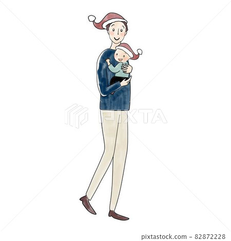 Men and children in santa claus hats Men and children in santa claus hats 82872228