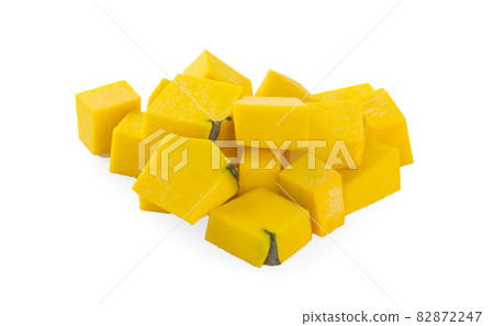 Green Pumpkin with sliced isolated on white background. Clipping path Green Pumpkin with sliced isolated on white background. Clipping path 82872247