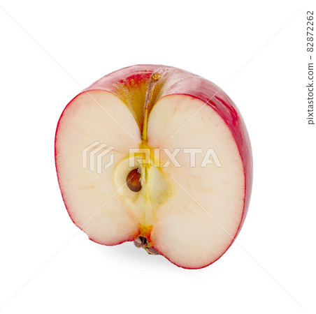 Red apple half isolated on white. Apple Clipping Path Red apple half isolated on white. Apple Clipping Path 82872262
