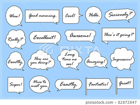 帶有英文單詞的手寫語音氣球 82872847