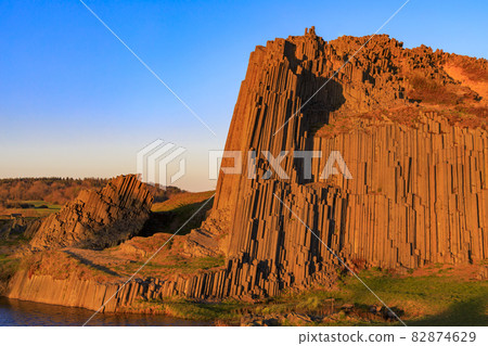 Polygonal structures of basalt columns, natural monument Panska skala near Kamenicky Senov, Czech Republic Polygonal structures of basalt columns, natural monument Panska skala near Kamenicky Senov, Czech Republic 82874629