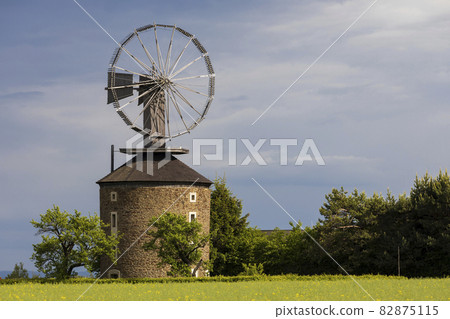 Dutch type windmill With a unique Halladay turbine in Ruprechtov, Southern Moravia, Czech Republic Dutch type windmill With a unique Halladay turbine in Ruprechtov, Southern Moravia, Czech Republic 82875115