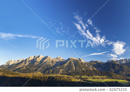 autumn view of Dachstein massif in Austria autumn view of Dachstein massif in Austria 82875233
