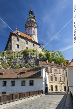 View of the town and castle of Czech Krumlov, Southern Bohemia, Czech Republic View of the town and castle of Czech Krumlov, Southern Bohemia, Czech Republic 82875465