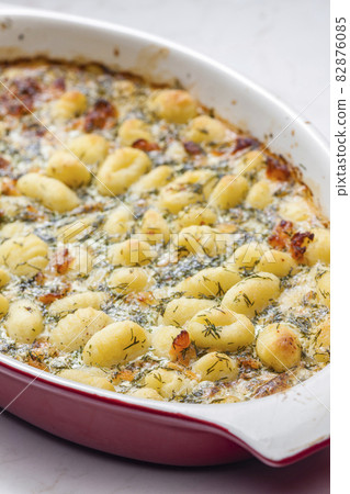 baked gnocchi with salmon and dill sauce baked gnocchi with salmon and dill sauce 82876085