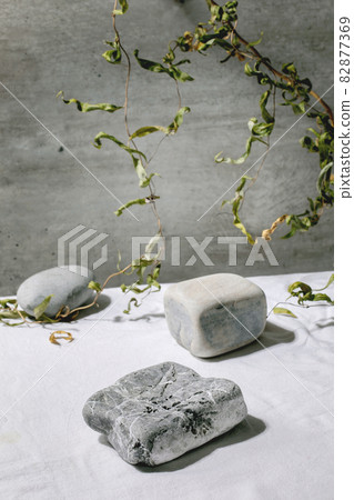 Geometrical stones as podium or pedestals for products presentation 82877369