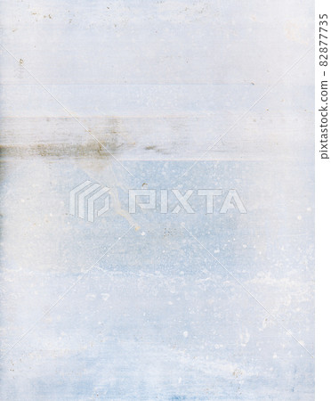 Grunge overlay. Dust scratch texture. Grain noise frame. Distressed retro effect layer. Blue white dirty weathered wall with black rusty drip stains pattern abstract background. 82877735