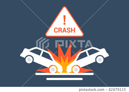 car collision icon on the road. 82879115