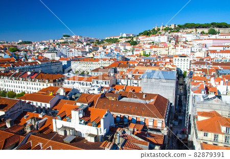 Portugal, panoramic view of old town Lisbon in summer, touristic centre of Lisbon Portugal, panoramic view of old town Lisbon in summer, touristic centre of Lisbon 82879391