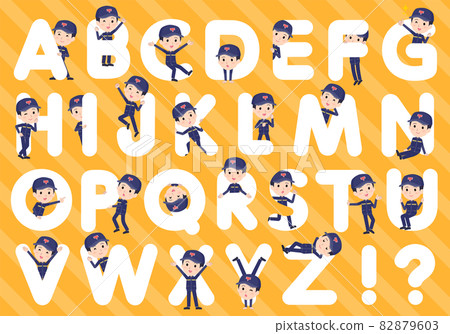 A set of male postman designed to match the alphabet A set of male postman designed to match the alphabet 82879603