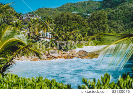 Beautiful exotic beach Anse Intendance at Seychelles, Mahe island. Holiday vacation destination 82880076