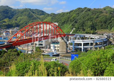 [Hiroshima Prefecture] Ondoo Bridge in fine weather 82880315