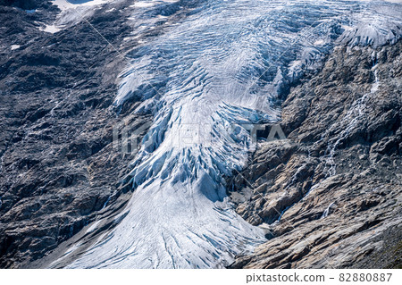 Mountain glacier in Austrian Alps. Schlaten Glacier, German: Schlatenkees, in Venediger Group, Hohe Tauern National Park, East Tyrol, Austria Mountain glacier in Austrian Alps. Schlaten Glacier, German: Schlatenkees, in Venediger Group, Hohe Tauern National Park, East Tyrol, Austria 82880887