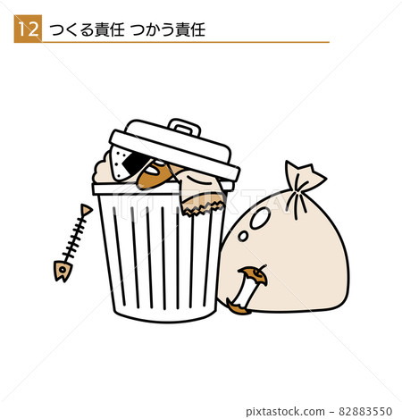 廢棄垃圾的簡單可持續發展目標說明 負責任地使用 82883550