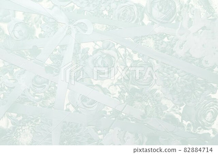 3d rose, chrysanthemum, ribbon relief 82884714