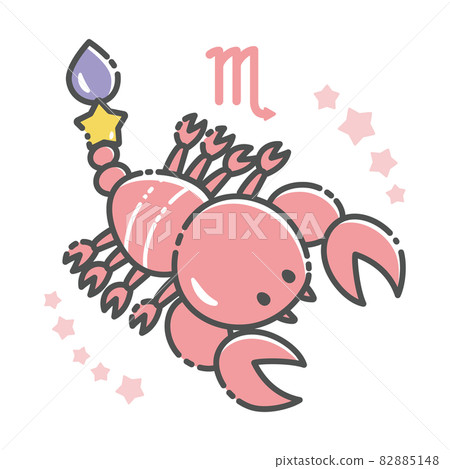 天蠍座簡單可愛的插畫 82885148