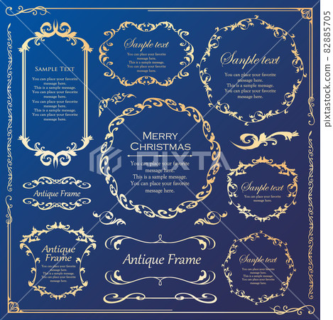 一組以聖誕節為靈感的框架設計。古董。優質的。優雅的 82885705
