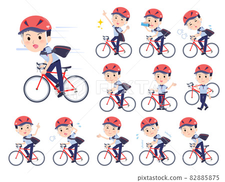 一組公路自行車上的郵遞員 一組公路自行車上的郵遞員 82885875