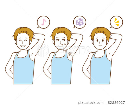 一個男人做腋毛去除的矢量圖 一個男人做腋毛去除的矢量圖 82886027