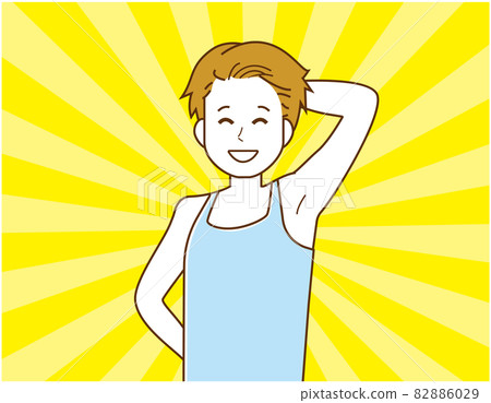 一個男人做腋毛去除的矢量圖 一個男人做腋毛去除的矢量圖 82886029