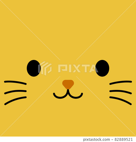Cute cat face illustration - Stock Illustration [82889521] - PIXTA