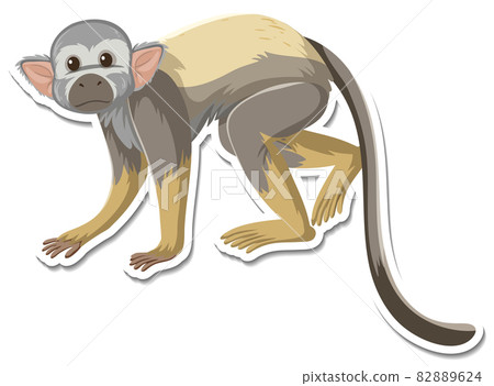 A sticker template of monkey cartoon character A sticker template of monkey cartoon character 82889624