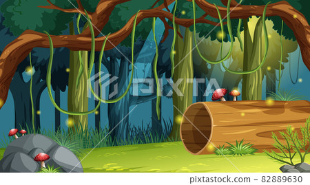 Enchanted Forest Landscape Background Stock Illustration 82889630 Pixta