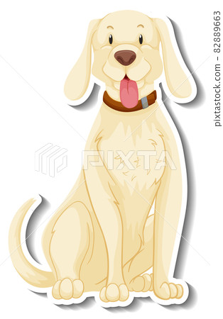A sticker template of dog cartoon character 82889663