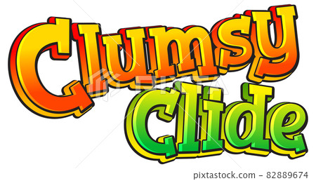 Clumsy Clide logo text design 82889674