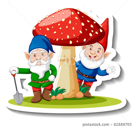 A sticker template with gnome cartoon character 82889705