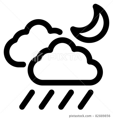 Rain forecast night weather forecast icon 82889856