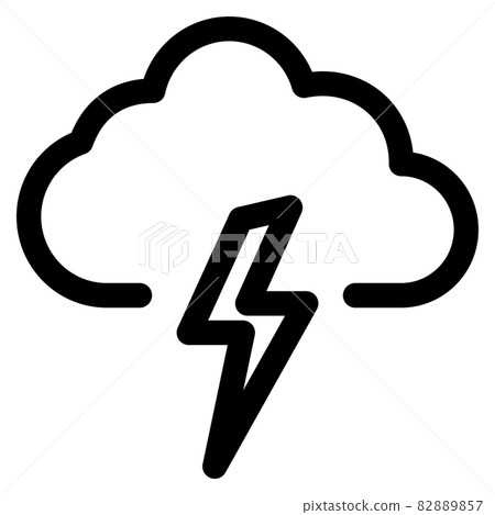 Thundercloud line icon - Stock Illustration [82889857] - PIXTA