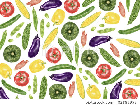 Summer vegetable background watercolor style illustration Summer vegetable background watercolor style illustration 82889955