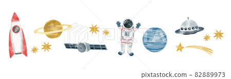 水彩風格插畫的空間形象 82889973