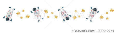 Stars and astronauts watercolor style illustrations Stars and astronauts watercolor style illustrations 82889975