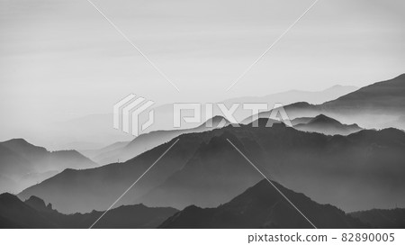 Overview of abstract black and white mountains Overview of abstract black and white mountains 82890005