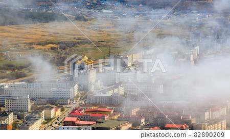 Top view of the city of Magadan. Far East of Russia. 82890209