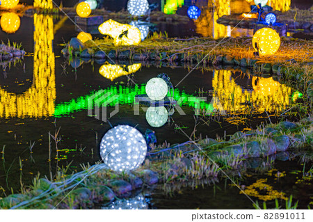 [Winter material] Illuminations image [Nagano Prefecture] 82891011