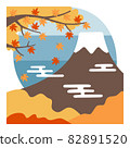 透過紅葉看到的富士山的簡單圖解 82891520
