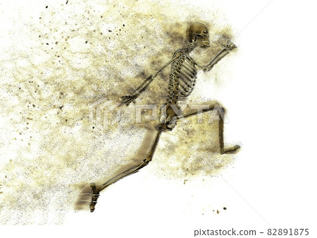 為跑步姿勢的人體骨骼添加煙霧效果的插圖 82891875