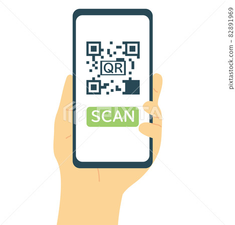 手持智能手機閱讀二維碼 手持智能手機閱讀二維碼 82891969